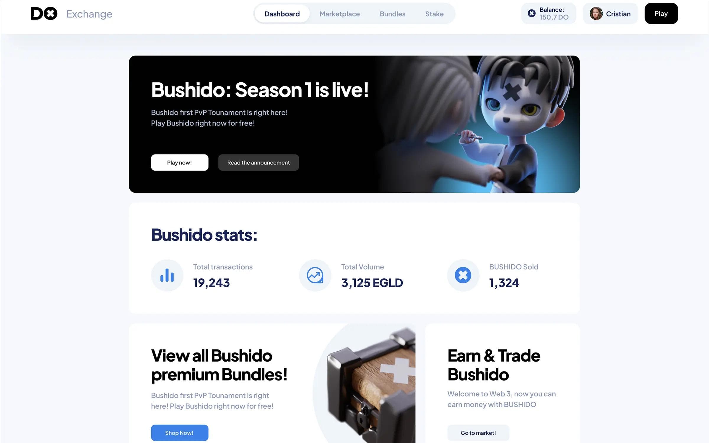 DO Exchange interface designs